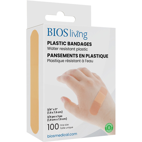 Water-Resistant Bandages, Rectangular/Square, 3", Plastic, Sterile Pryde Industrial Inc.