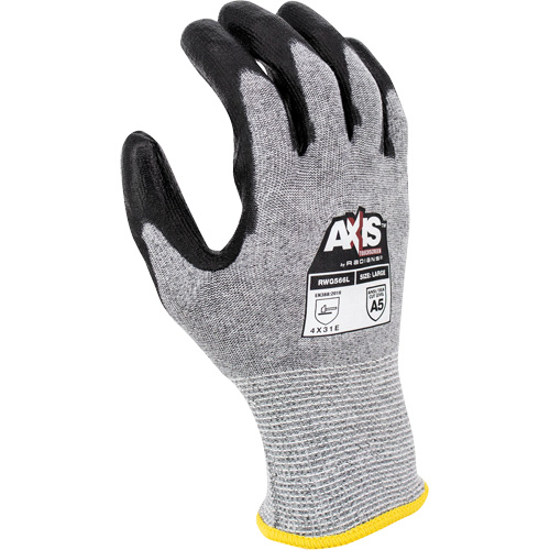 Gants de travail r&eacute;sistants &agrave; la coupe, compatibles avec &eacute;crans tactiles RWG566 AXIS, Taille T-petit, Calibre 18, Rev&ecirc;tement Polyur&eacute;thane, Enveloppe en Acier inoxydable/PEHP, ASTM ANSI niveau A5/EN 388 niveau E Pryde Industrial Inc.