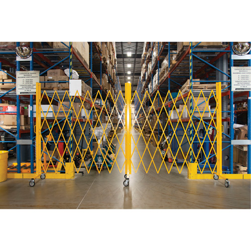 Expandable Barrier, 84" H x 20' L, Yellow Pryde Industrial Inc.
