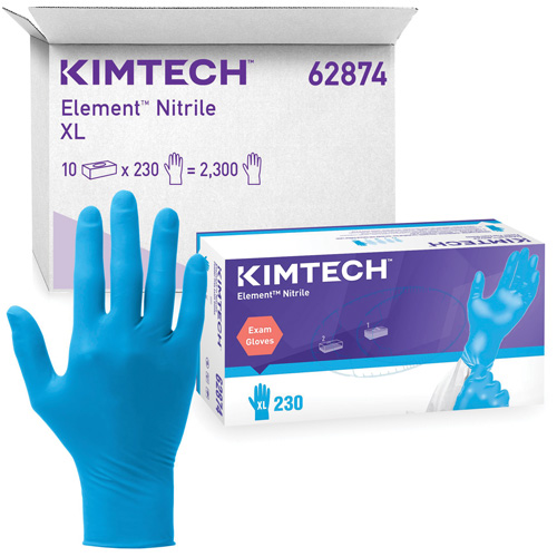 Gants d'examen Kimtech Element, T-petit, Nitrile, 3,2 mils, Sans poudre, Bleu, Classe 2 Pryde Industrial Inc.