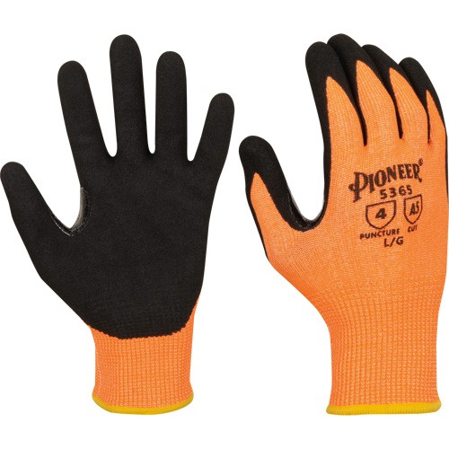 Gants r&eacute;sistants &agrave; la coupe compatibles avec les &eacute;crans tactiles, Taille Petit, Calibre 13, Rev&ecirc;tement Nitrile, Enveloppe en Polyester/PEHP, ASTM ANSI niveau A5 Pryde Industrial Inc.