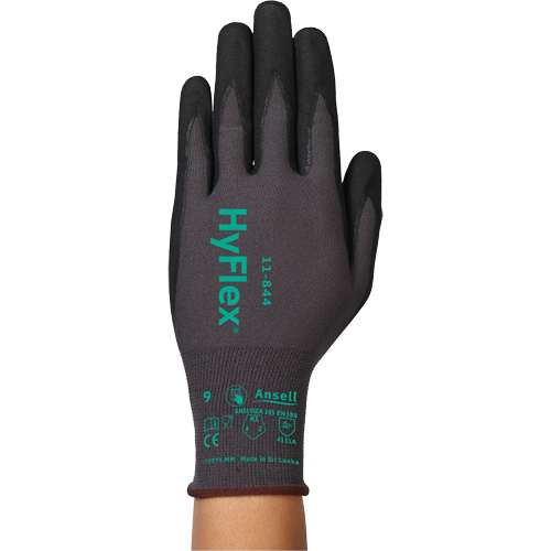 Gants Hyflex 11-844, Taille 5/2T-petit, Calibre 15, Rev&ecirc;tement Mousse de nitrile, Enveloppe en Nylon/Spandex, ASTM ANSI niveau A1/EN 388 niveau 1/EN 388 niveau A Pryde Industrial Inc.