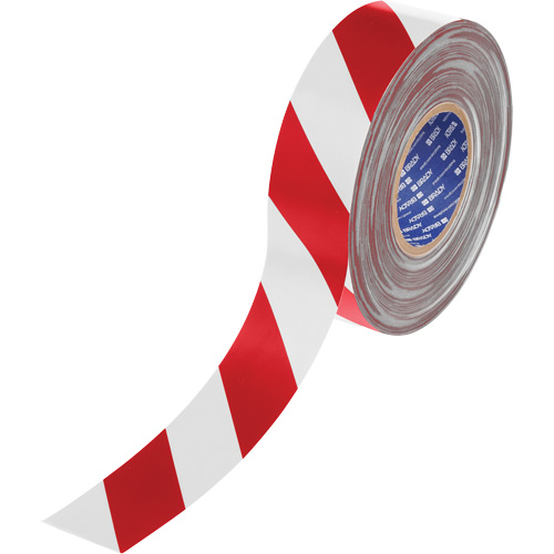 Ruban de marquage pour plancher ToughStripe Max, 2" x 100', Polyester, Rouge et blanc Pryde Industrial Inc.