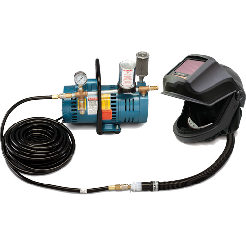 1-Worker DEFENDER Supplied Air Shield & Flip-Front Welding Helmet System Pryde Industrial Inc.