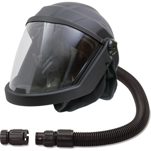DEFENDER Supplied Air Respirator Shield & Helmet with Cooler, Universal, Facepiece Pryde Industrial Inc.