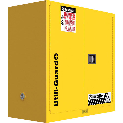 Utili-Guard+ Flammable Safety Cabinet, 30 gal., 1 Door, 43" W x 44" H x 22" D Pryde Industrial Inc.