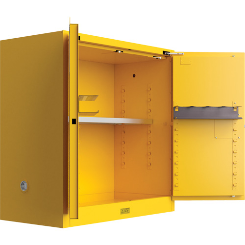 Utili-Guard+ Flammable Safety Cabinet, 30 gal., 1 Door, 43" W x 44" H x 22" D Pryde Industrial Inc.