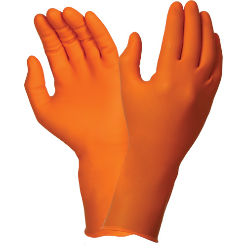 Gants jetables TOUCHNTUFF 93-800, 6,5/7, Latex/N&eacute;opr&egrave;ne/Nitrile, 23,6-mils, Sans poudre, Orange Pryde Industrial Inc.