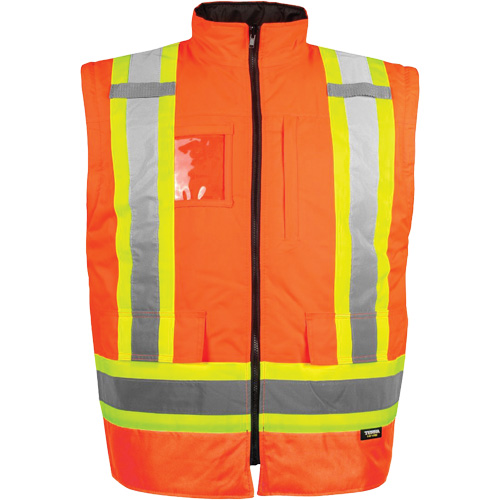 High-Visibility 7-in-1 Jacket, Polyester, High Visibility Orange, Medium Pryde Industrial Inc.