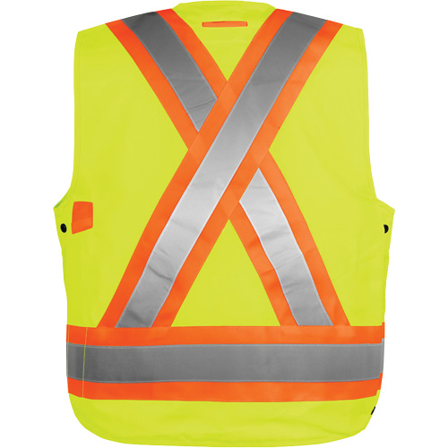 High-Visibility Surveyor's Vest, High Visibility Orange, Small, Polyester Pryde Industrial Inc.