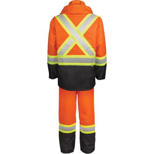High-Visibility 150-Deniers Rain Suit, Polyester, Large, High Visibility Orange Pryde Industrial Inc.