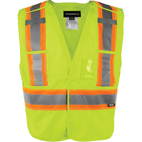 High-Visibility 5-Point Tear Away Vest, High Visibility Orange, Medium/Small, Polyester Pryde Industrial Inc.