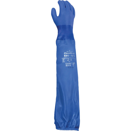 Gants r&eacute;sistants aux produits chimiques 690, Taille Moyen/8, 26" lo, Coton/PVC Pryde Industrial Inc.
