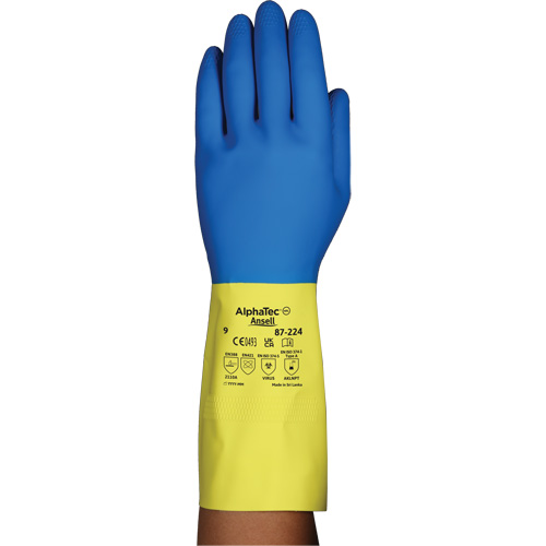 Alphatec&reg; 87-224 Chemical-Resistant Gloves, Size 10, 12.8" L, Neoprene/Rubber Latex, Cotton/Flock-Lined Inner Lining, 26.8-mil Pryde Industrial Inc.
