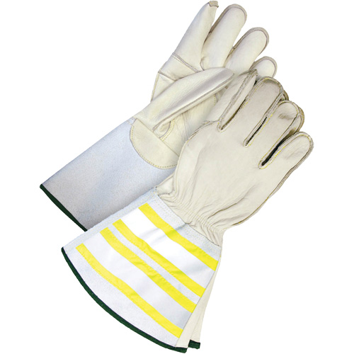 Gants utilitaires haute visibilit&eacute; avec manchette de 6,25", Moyen, Paume en Cuir fleur de vache Pryde Industrial Inc.