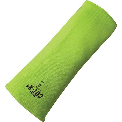 Manchette r&eacute;sistante &agrave; la coupe Cut-X, Fibre de verre/Poly&eacute;thyl&egrave;ne, 14", ASTM ANSI niveau A4, Lime haute visibilit&eacute; Pryde Industrial Inc.
