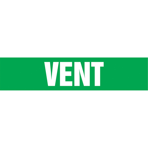 Marqueurs de tuyau "Vent", Autocollant, 2-1/2" h x 12" la, Blanc/vert Pryde Industrial Inc.