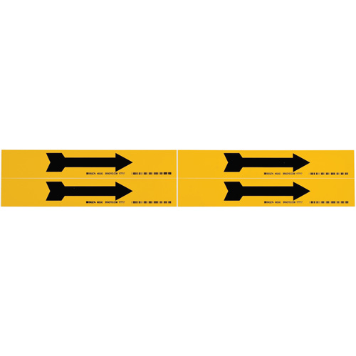 Marqueur de tuyau  Arrow, Autocollant, 1-1/8" h x 7" la, Noir sur jaune Pryde Industrial Inc.