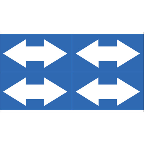 Marqueurs de tuyau avec fl&egrave;ches bidirectionnelles, Autocollant, 1-1/8" h x 7" la, Blanc/bleu Pryde Industrial Inc.