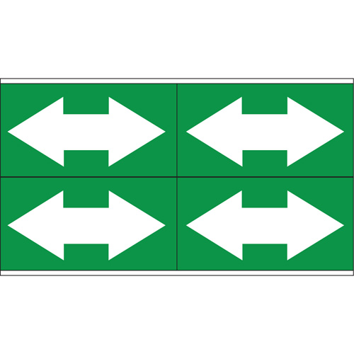 Marqueurs de tuyau avec fl&egrave;ches bidirectionnelles, Autocollant, 1-1/8" h x 7" la, Blanc/vert Pryde Industrial Inc.