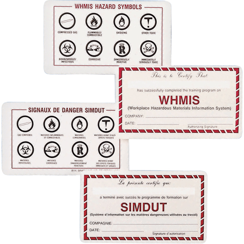 Cartes de portefeuille SIMDUT Pryde Industrial Inc.