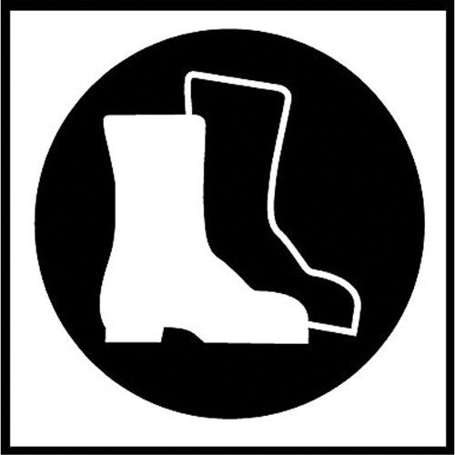 Right to Know Pictogram Labels -Boots, Vinyl, Sheet, 5/8" L x 3/4" W Pryde Industrial Inc.