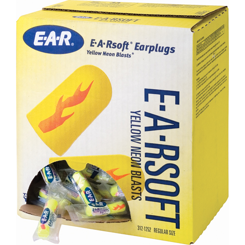 E-A-Rsoft Yellow Neon Blasts Earplugs, Bulk - Polybag Pryde Industrial Inc.
