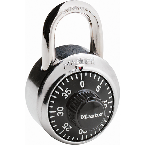Combination Padlock, Silver, Hardened Steel, 1-7/8" Width Pryde Industrial Inc.