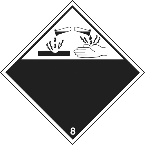 Corrosive Materials TDG Placard, Plastic Pryde Industrial Inc.