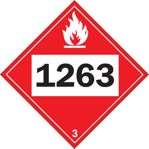 Plaque-&eacute;tiquette TMD 1263 pour liquide inflammable peinture, Plastique Pryde Industrial Inc.