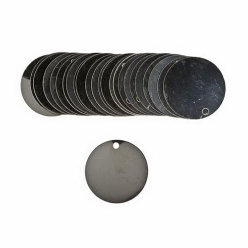 &eacute;tiquettes vierges inscriptibles pour vannes, Acier inoxydable, 1,5" dia. Pryde Industrial Inc.