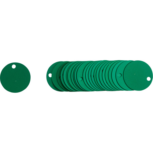 &eacute;tiquettes rondes vierges pour vannes, Aluminium, 2" dia. Pryde Industrial Inc.