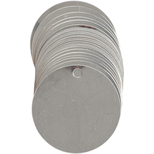 &eacute;tiquettes vierges inscriptibles pour vannes, Acier inoxydable, 2" dia. Pryde Industrial Inc.