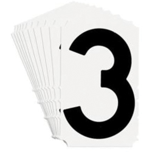 Quick-Align&reg; Individual Gothic Number and Letter Labels, 3, 4" H, Black Pryde Industrial Inc.