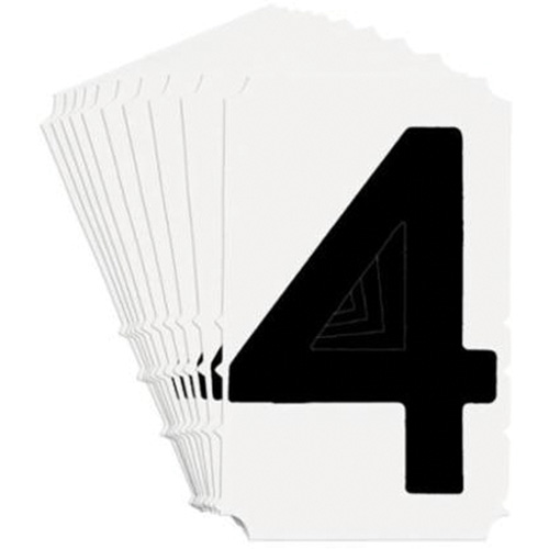 Quick-Align&reg; Individual Gothic Number and Letter Labels, 4, 4" H, Black Pryde Industrial Inc.
