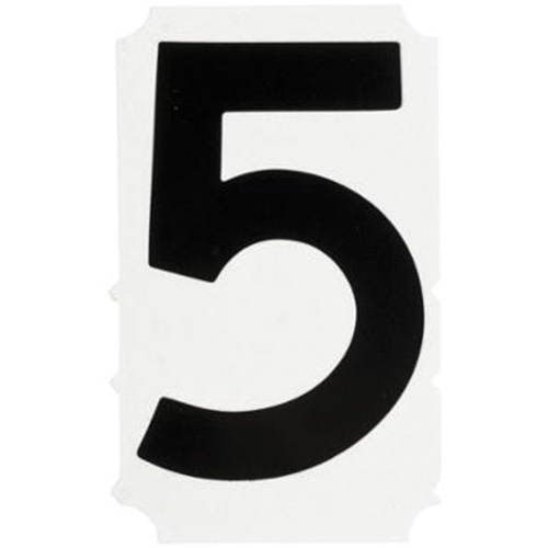 Quick-Align&reg; Individual Gothic Number and Letter Labels, 5, 4" H, Black Pryde Industrial Inc.