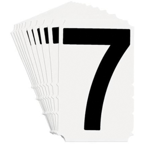 Quick-Align&reg; Individual Gothic Number & Letter Labels, 7, 4" H, Black on White Pryde Industrial Inc.