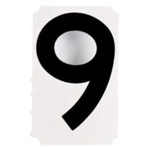 Quick-Align&reg; Individual Gothic Number and Letter Labels, 9, 4" H, Black Pryde Industrial Inc.