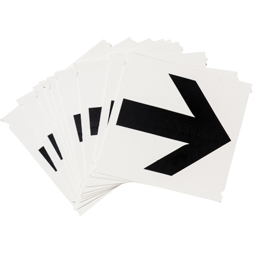 Quick-Align&reg; Individual Gothic Number and Letter Labels, Arrow Symbol, 4" H, Black Pryde Industrial Inc.