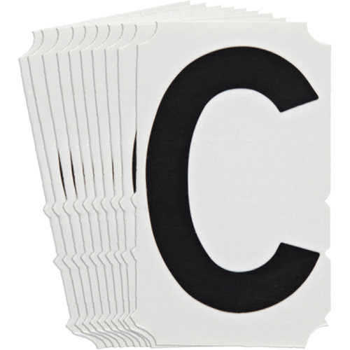 Quick-Align&reg; Individual Gothic Number and Letter Labels, C, 4" H, Black Pryde Industrial Inc.