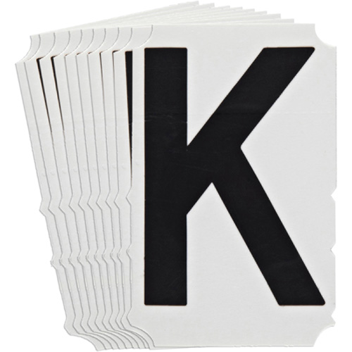 Quick-Align&reg;Individual Gothic Number and Letter Labels, K, 4" H, Black Pryde Industrial Inc.