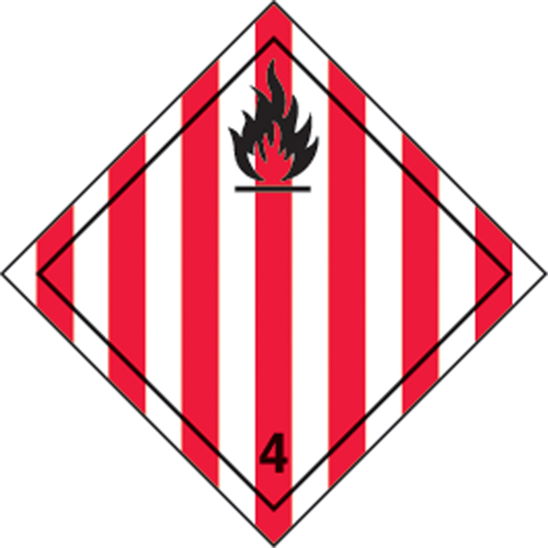 TDG Shipping Labels, Class 4.1, Flammable Solids, Vinyl Pryde Industrial Inc.