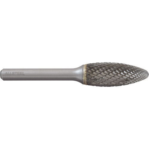 Fraise au carbure en forme de flamme ALLSTEEL, SH-5, 1/2" dia., 1/4" Tige, 1-1/4" Prof. de la coupe Pryde Industrial Inc.