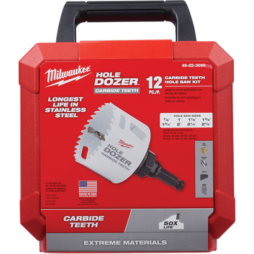 Trousse de scies-cloches Hole Dozer, 12 morceaux Pryde Industrial Inc.