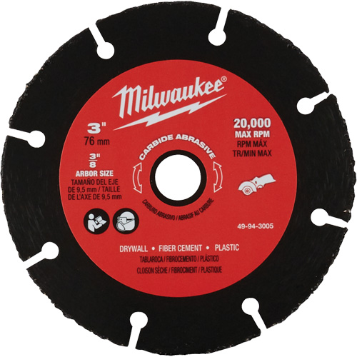 Carbide Abrasive Blade, 3" x 3/8" Arbor, Silicon Carbide, 20000 RPM Pryde Industrial Inc.