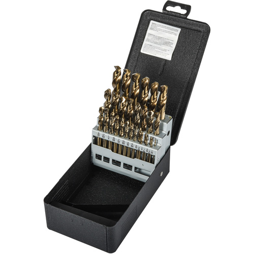 Jeu de forets robustes pour machine-outil, 29 morceaux, Acier rapide au cobalt Pryde Industrial Inc.