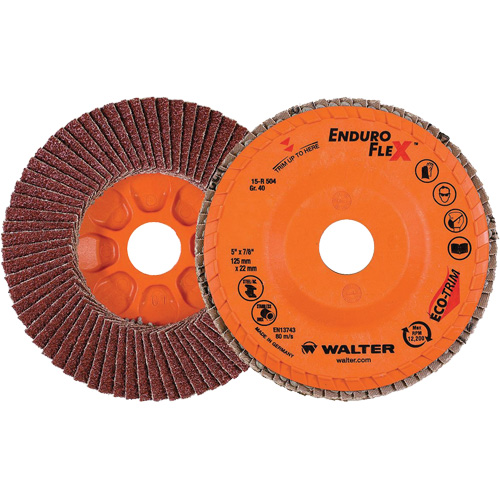 Enduro-Flex Flap Disc, 5" x 7/8", Type 27, 40 Grit, Zirconia Alumina Pryde Industrial Inc.