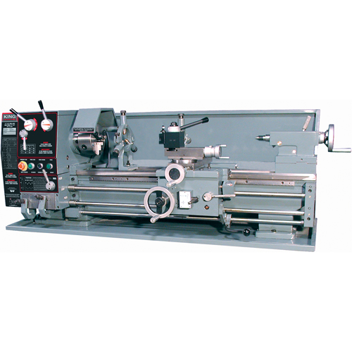 Gearhead Metal Lathe with Taper Attachment & Stand, 65" L x 28" W x 28" H Pryde Industrial Inc.
