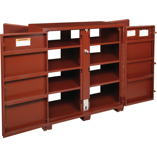 Jobsite Shelf Cabinet, Steel, 63.7 Cubic Feet, Red Pryde Industrial Inc.
