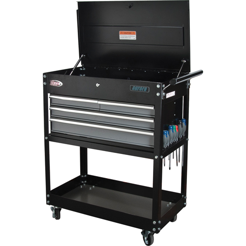 Utility Cart, 4 Drawers, 18" L x 33" W x 39" H, Black Pryde Industrial Inc.